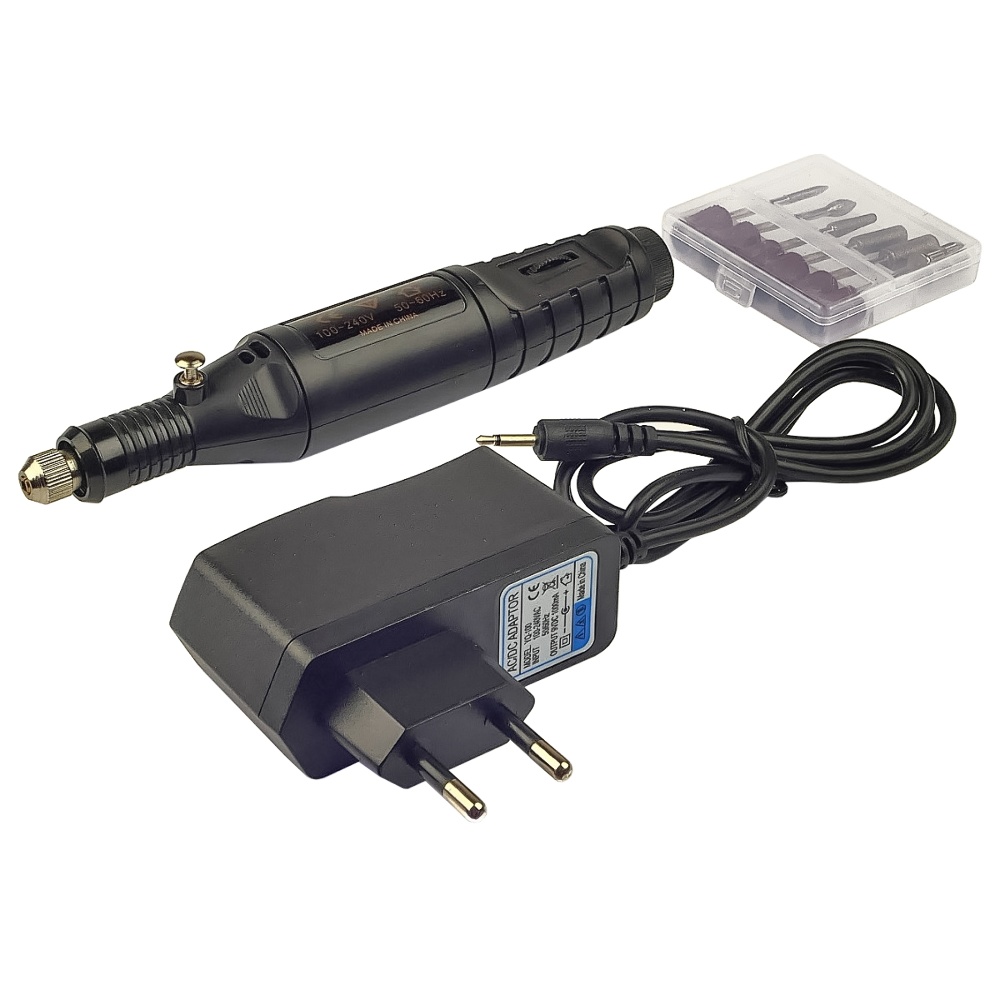 Бормашина Kaisi Mini polisher (набір насадок для шліфування, регулювання крутного моменту 3000-20000 об/ хв, 220V)