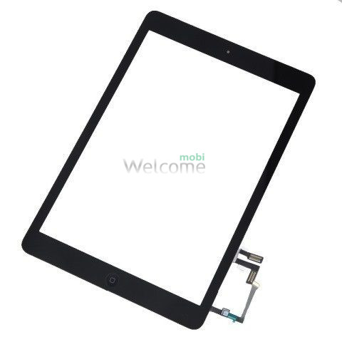 Сенсор iPad 9.7 2017 зі шлейфом та кнопкою меню (home) black (оригінал)