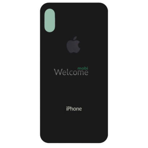 Задня кришка (скло) iPhone X space gray (big hole)