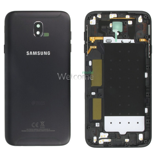 Задня кришка Samsung J730 Galaxy J7 2017 black (зі склом камери)