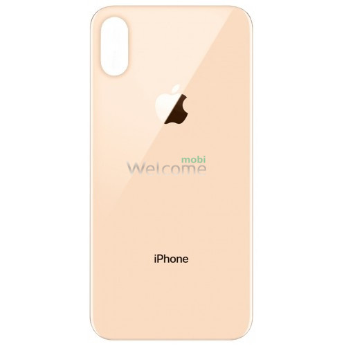 Задня кришка (скло) iPhone XS gold (big hole)