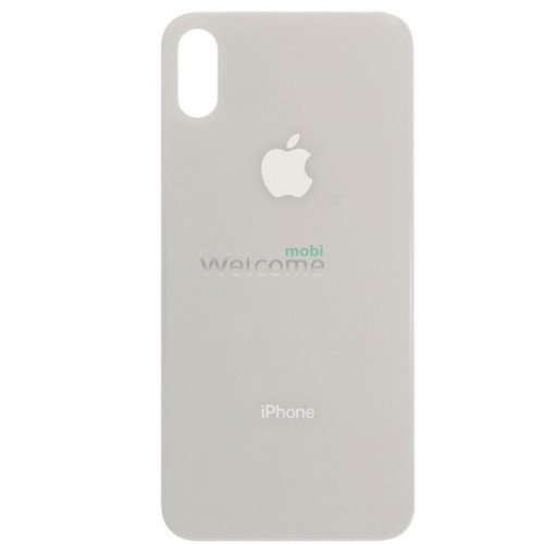 Задня кришка (скло) iPhone XS silver (big hole)