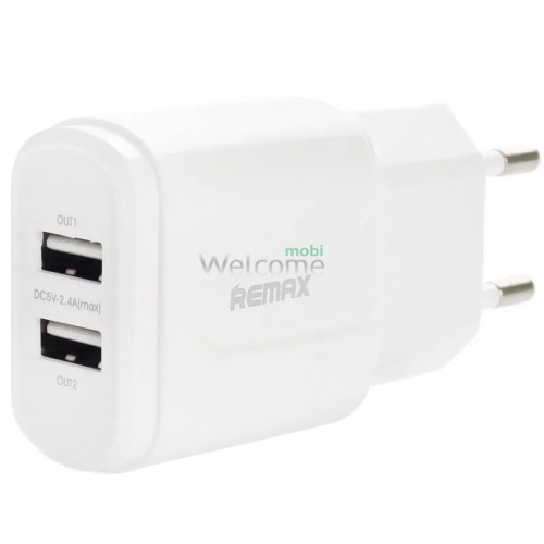 МЗП Remax RP-U22m 2.4A 2USB + кабель microUSB white