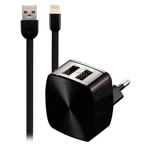 МЗП Remax RP-U215i 2.4A 2USB + кабель Lightning black