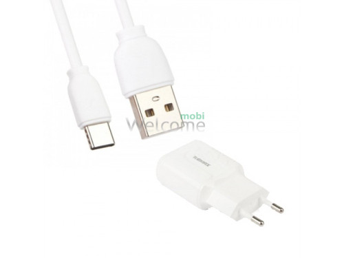 МЗП Remax RP-U22a 2.4A 2USB + кабель Type-C white