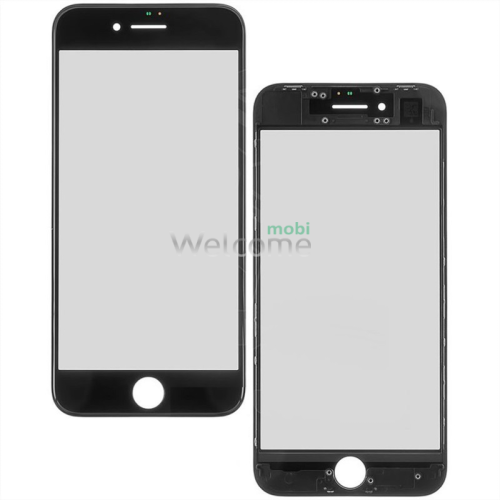 Скло корпусу iPhone 6S з OCA-плівкою та рамкою black (оригінал)