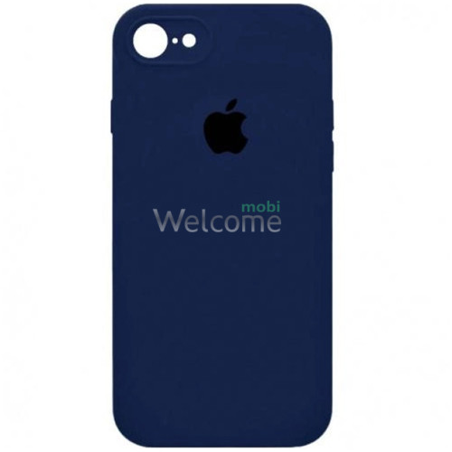 Silicone case for iPhone 7/8/SE 2020 ( 8) dark blue (квадратний) square side 
