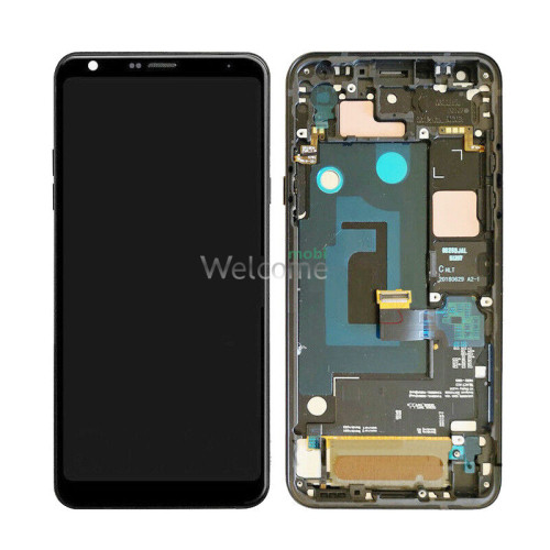Дисплей LG Q610 Q7 в зборі з сенсором та рамкою black (оригінал переклей)