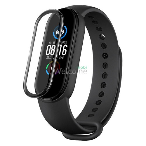 Захисне скло Xiaomi Mi Band 5/Mi Band 6 (10D PET+ PMMA, чорне) 