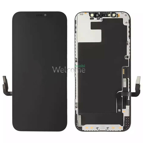 Дисплей iPhone 12/iPhone 12 Pro в зборі з сенсором та рамкою black (знятий оригінал)