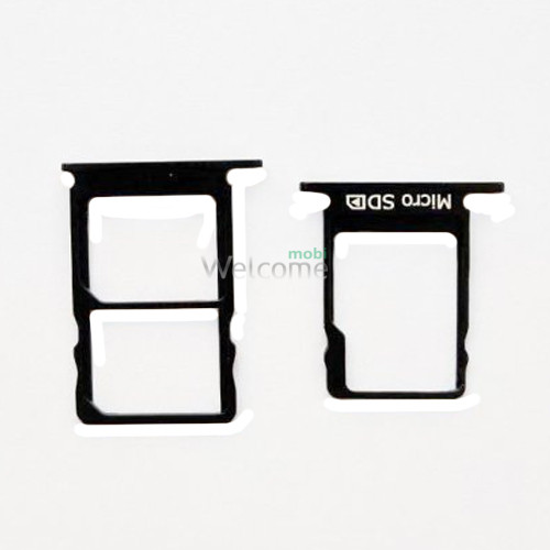 Тримач SIM-карти Nokia 5 (TA-1053/TA-1044) black (dual sim) (комплект 2шт)