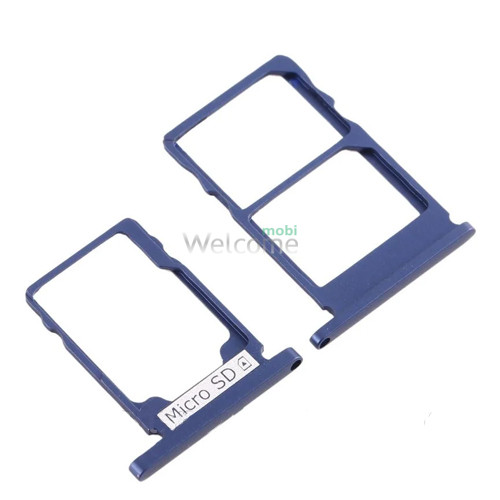 Тримач SIM-карти Nokia 5 (TA-1053/TA-1044) tempered blue (dual sim) (комплект 2шт)