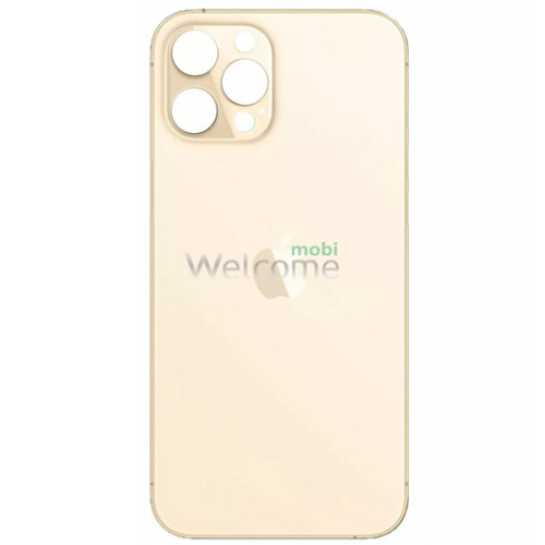 Задняя крышка (стекло) iPhone 12 Pro Max gold (big hole)