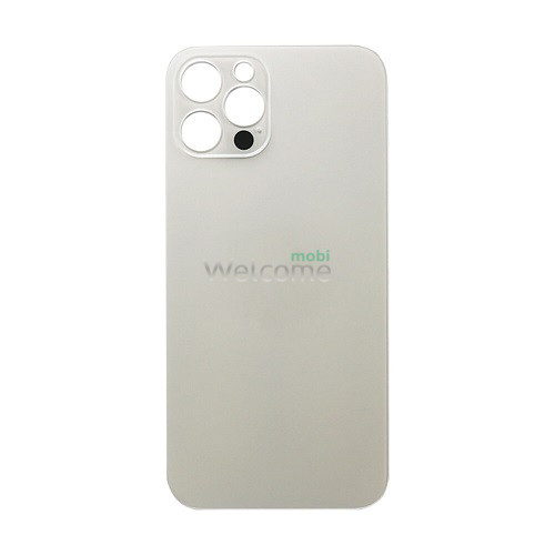 Задня кришка (скло) iPhone 12 Pro silver (big hole)