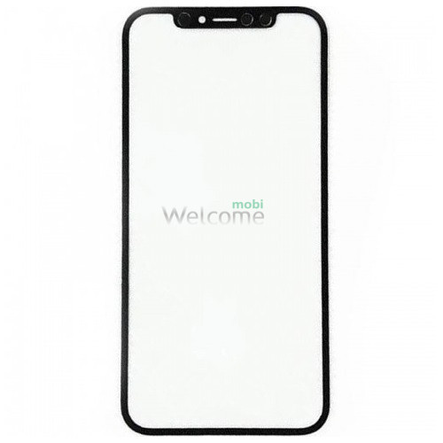 Скло корпусу iPhone 12/iPhone 12 Pro з OCA-плівкою black (оригінал)
