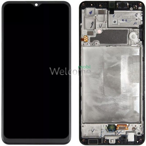 Дисплей Samsung SM-A325 Galaxy A32 (2021) в зборі з сенсором та рамкою black service orig