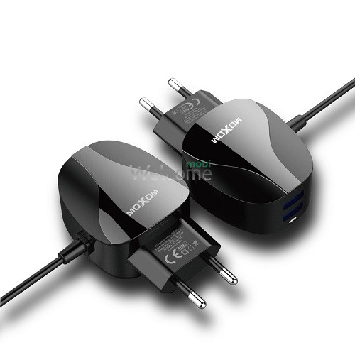СЗУ Moxom MX-HC15 кабель microUSB + 2USB 2.4A черный
