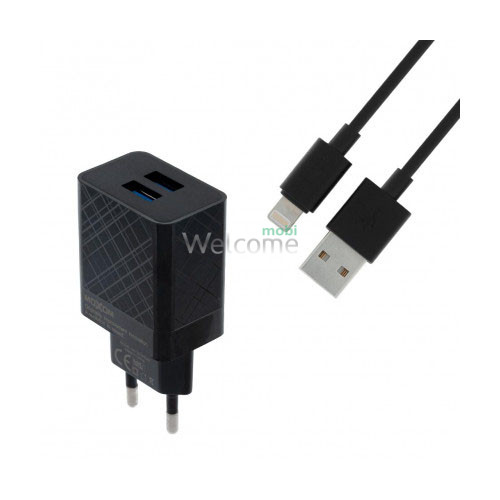СЗУ Moxom MX-HC22 2.4A 2USB + кабель Lightning черный