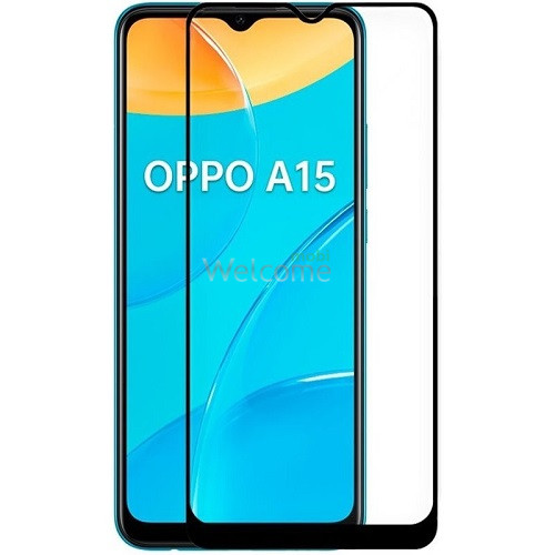 Скло OPPO A15/A15S Full Glue (0.3 мм, 2.5D) black
