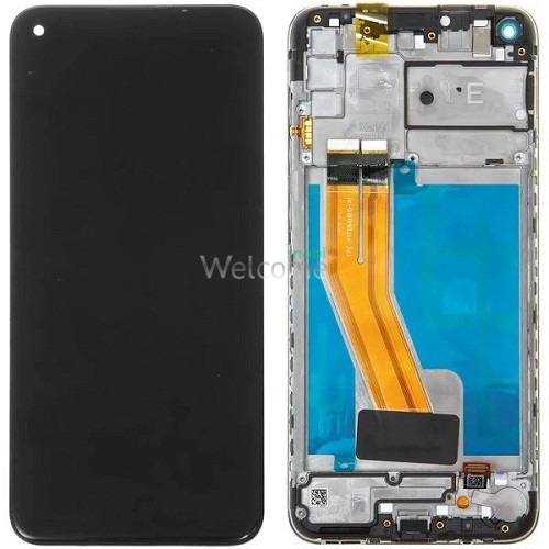 Дисплей Samsung SM-A115,M115 Galaxy A11,M11 (2020) в сборе с сенсором и рамкой black service orig (157,5 мм)