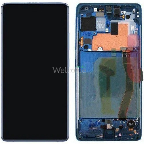 Дисплей Samsung SM-G770 Galaxy S10 Lite (2020) в сборе с сенсором и рамкой Prism Blue service orig