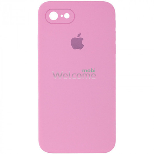 Silicone case for iPhone 7/8/SE 2020 ( 6) light pink (квадратний) square side 