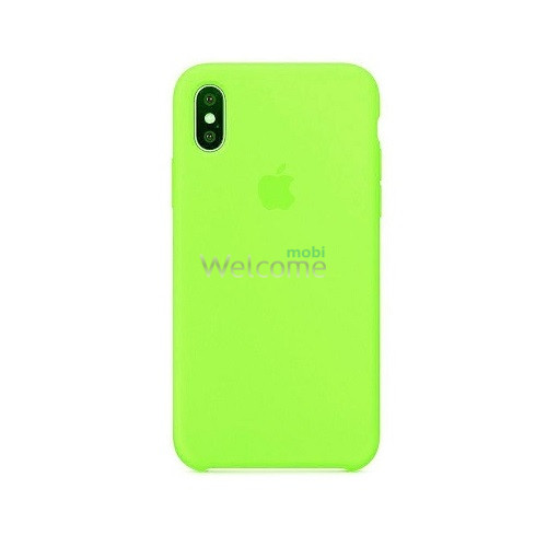 Silicone case for iPhone X/XS (45) Army Green (закритий низ)