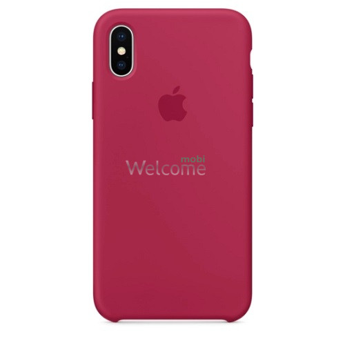 Silicone case for iPhone X/XS (37) rose red