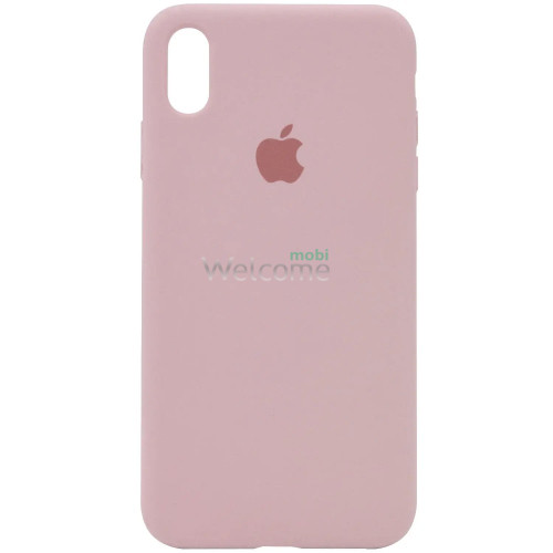 Silicone case for iPhone X/XS (19) pink sand (закритий низ)
