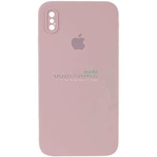 Silicone case for iPhone X/XS (19) pink sand (квадратний) square side 