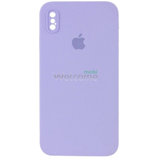 Silicone case for iPhone X/XS ( 5) lilac (квадратний) square side 