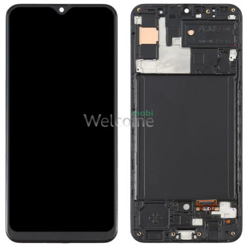 Дисплей Samsung SM-A307F Galaxy A30s (2019) в зборі з сенсором та рамкою black OLED (original size)