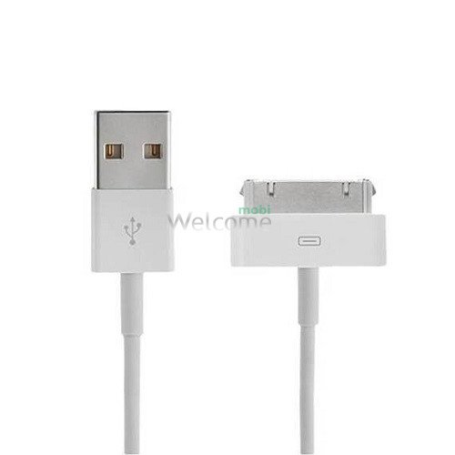 USB кабель Apple iPhone 4, 1м білий (Foxconn)