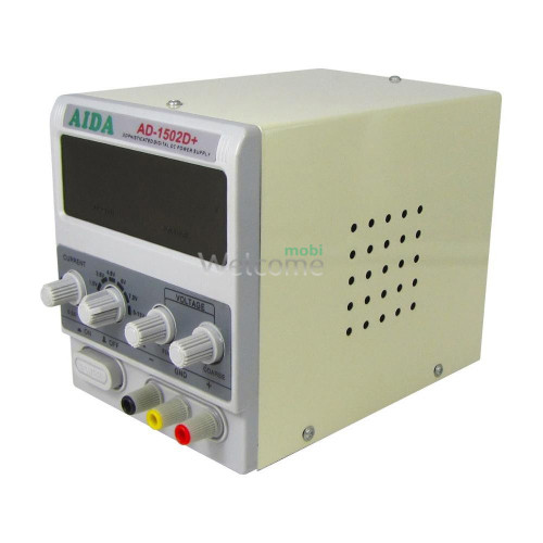 Лабораторний блок живлення AIDA AD-1502D+, 15V, 2A, цифрова індикація, RF індикатор, автовідновлення після короткого замикання