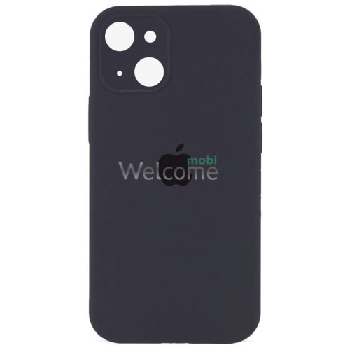 Silicone case for iPhone 14 (15) dark grey (закрытый низ)