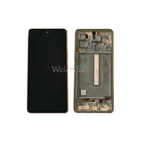 Дисплей Samsung SM-A536 Galaxy A53 5G (2022) в зборі з сенсором та рамкою Peach Gold service orig