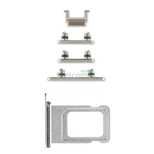 Боковые кнопки корпуса + держатель sim-карты iPhone XS silver