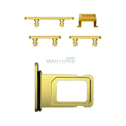 Боковые кнопки корпуса + держатель sim-карты iPhone 11 yellow