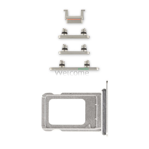Боковые кнопки корпуса + держатель sim-карты iPhone XS Max silver