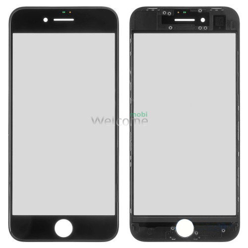 Стекло корпуса iPhone 8,iPhone SE 2020 с OCA-пленкой и рамкой black (Original PRC)