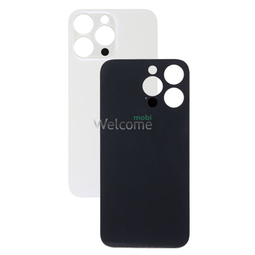 Задня кришка (скло) iPhone 14 Pro Max silver (big hole)
