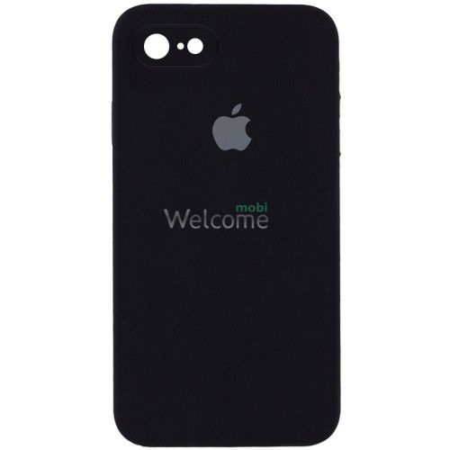 Silicone case for iPhone 7/8/SE 2020 (18) Black (квадратний) square side 