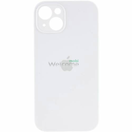 Silicone case for iPhone 14 ( 9) white (закрытый низ)