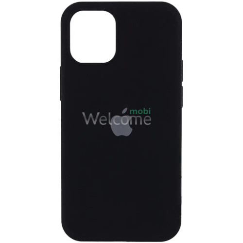 Silicone case for iPhone 15 Plus (18) black (закрытый низ)