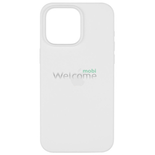 Silicone case for iPhone 15 Pro Max ( 9) white (закрытый низ)