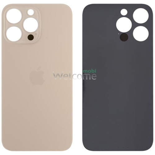 Задняя крышка (стекло) iPhone 14 Pro gold (big hole) (оригинал завод)