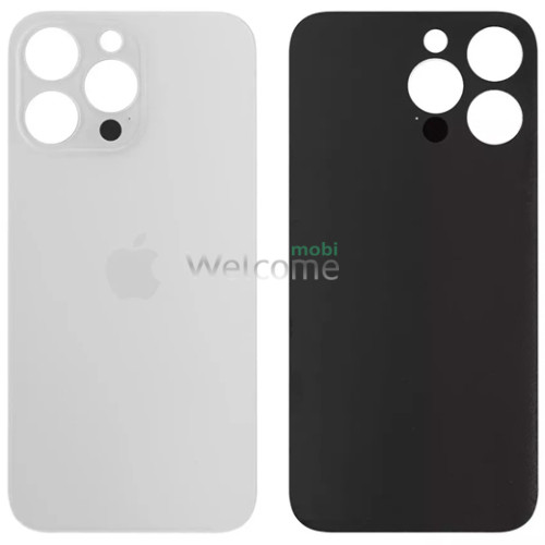 Задня кришка (скло) iPhone 14 Pro Max silver (big hole) (оригінал завод)