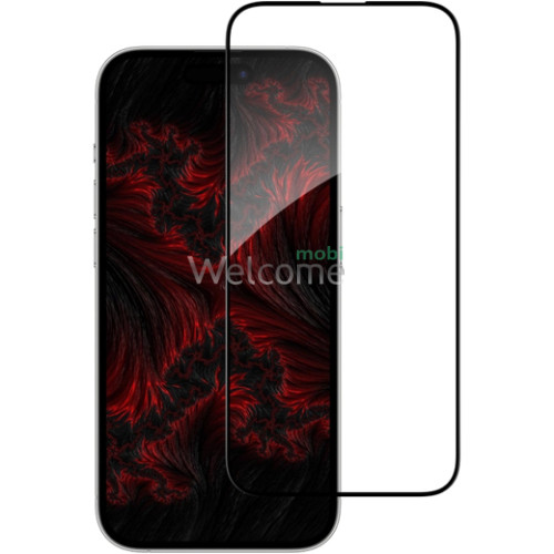 Скло iPhone 15 Pro Max Full Glue (0.25 мм, 2.5D) black ЛЮКС