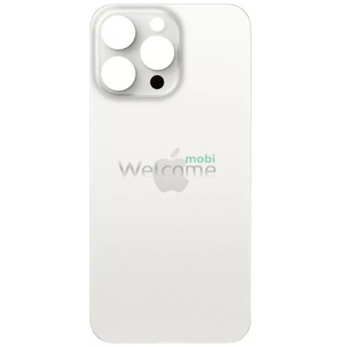Задняя крышка (стекло) iPhone 15 Pro white titanium (big hole) (оригинал завод)