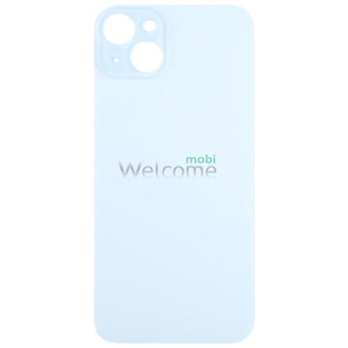 Задня кришка (скло) iPhone 15 Plus blue (big hole) (оригінал завод)